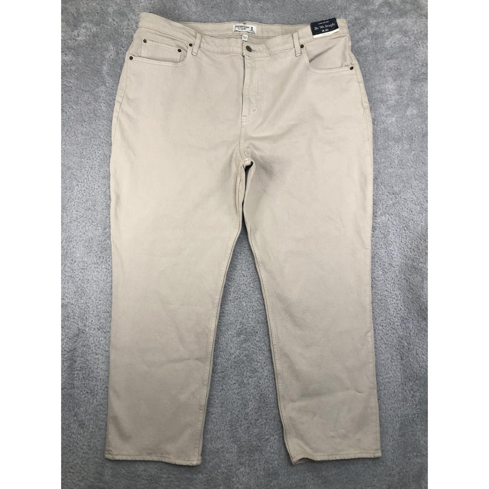 Abercrombie & Fitch Jeans Womens Size 36 Short (45x29.5) Beige NWT 90s straight
